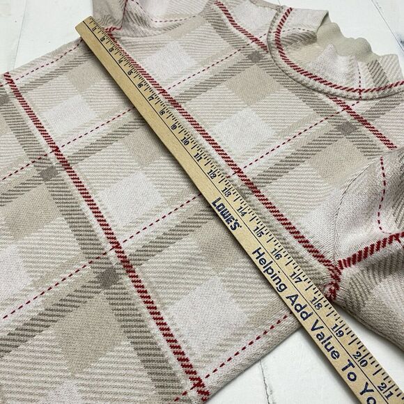 Lot Lands End Plaid Mock Neck Stretch Cotton Blend Sweaters Women's Small (6-8) - Picture 16 of 16